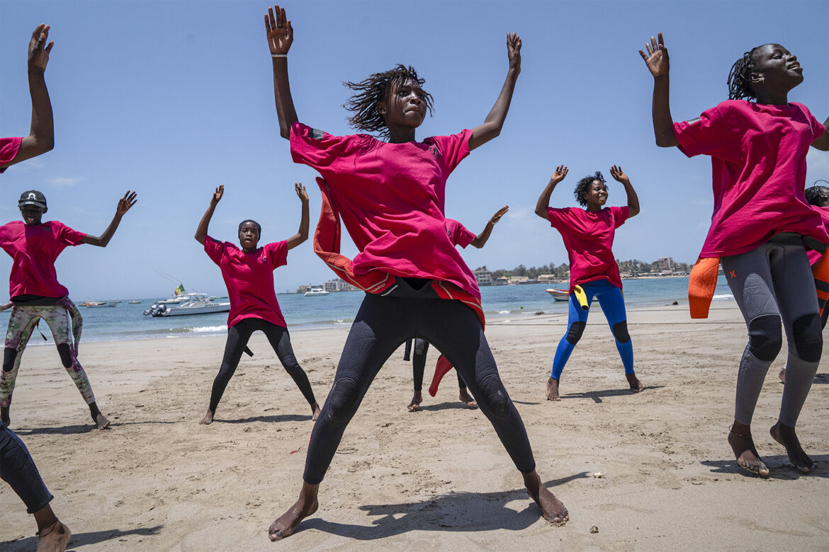 Senegal black girl surf